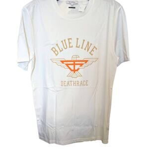 Tim Coppens White T-Shirt BLUELINE DEATHRACE Size M NWT